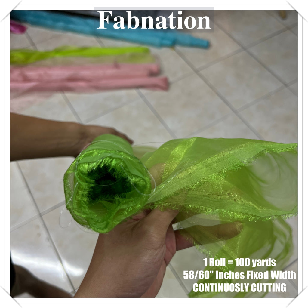 FROSTED ORGANZA PER ROLL = 100 YARDS FABRIC  58"/60" INCHES FIXED WIDTH / FABNATION