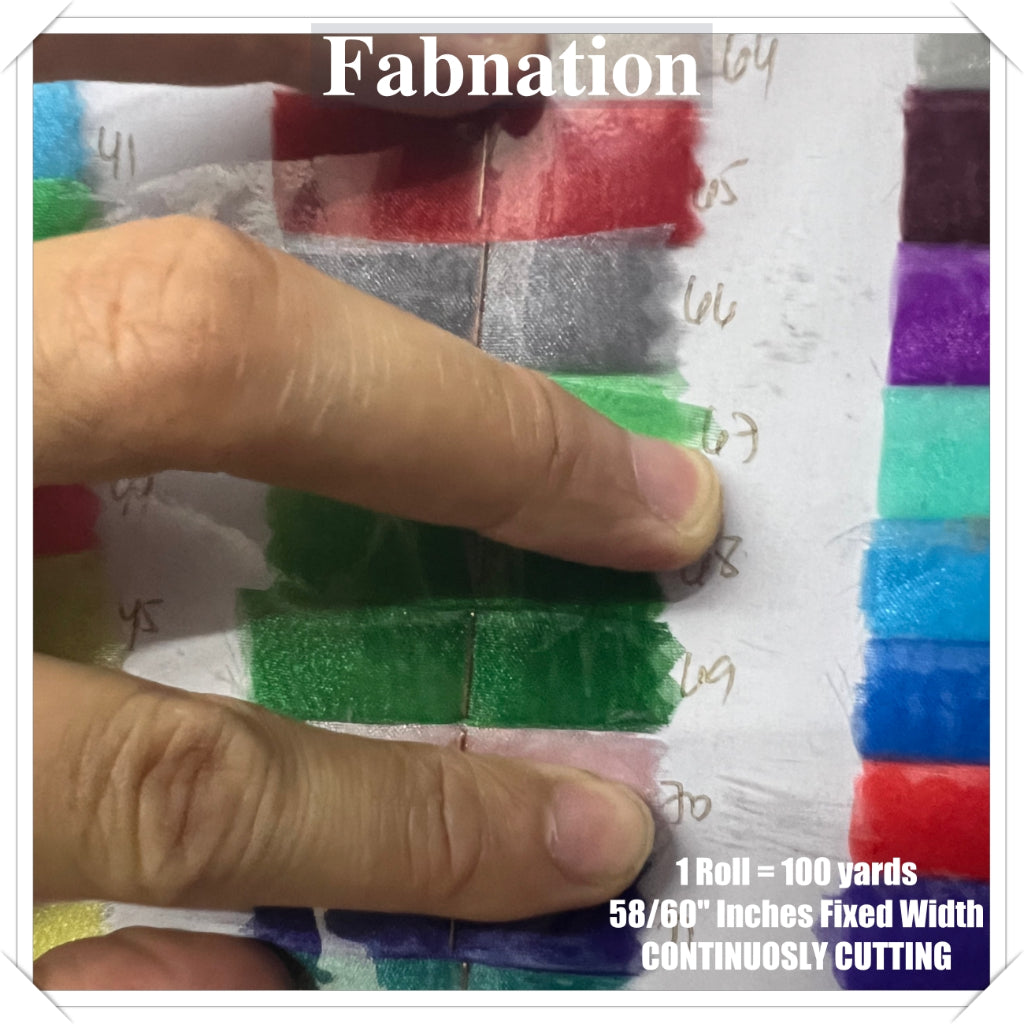 FROSTED ORGANZA PER ROLL = 100 YARDS FABRIC  58"/60" INCHES FIXED WIDTH / FABNATION