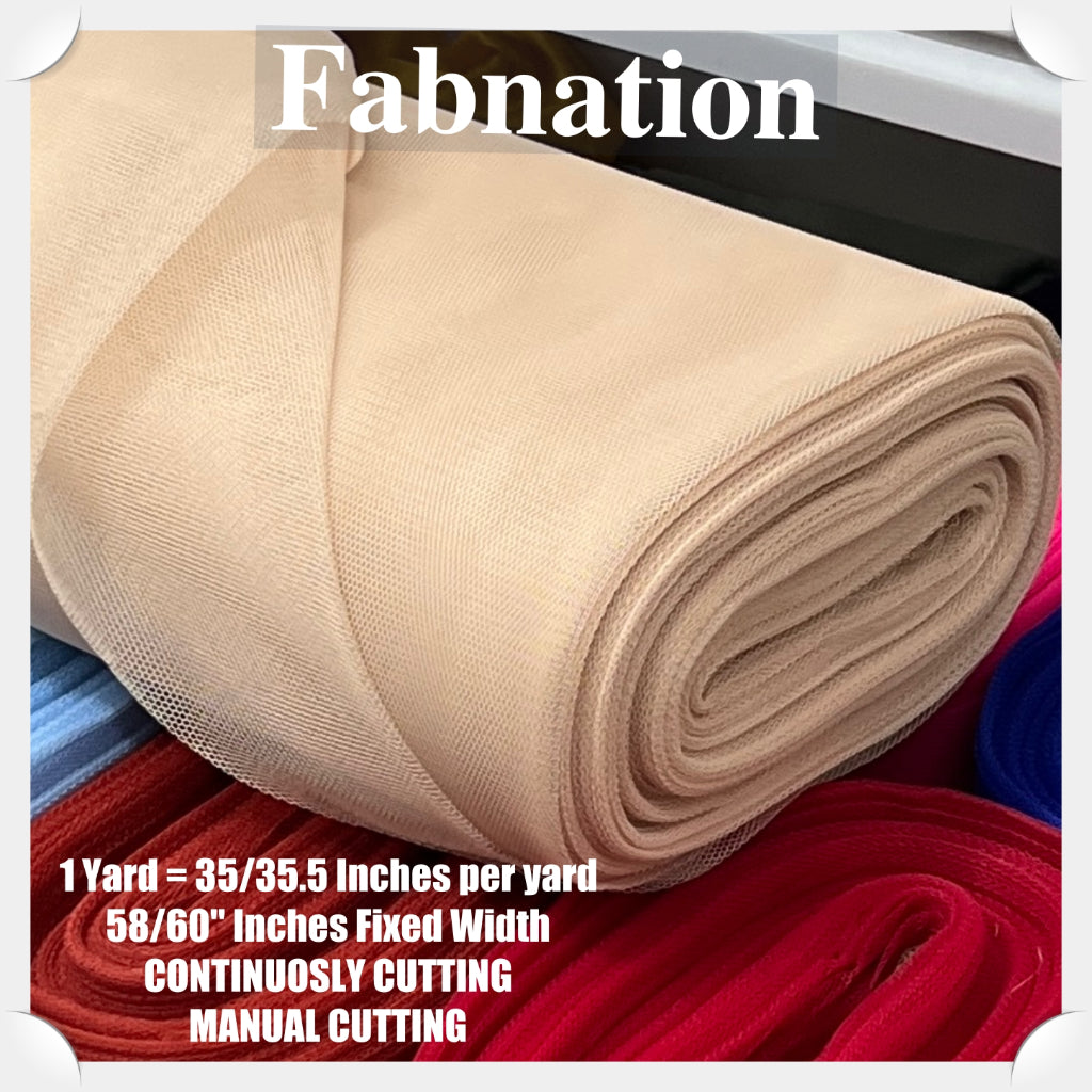 SUPER HARD TULLE PER YARD FABRIC 35/35.5 INCHES PER YARD 58/60 INCHES FIXED WIDTH / FABNATION