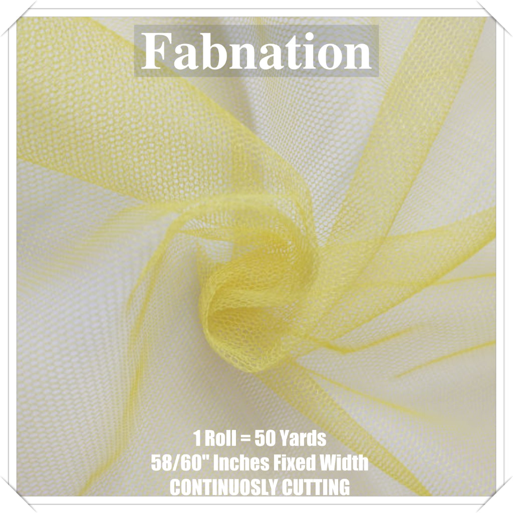 PREMIUM SOFT TULLE SILK PER ROLL = 50 YARDS /  FIXED 59/60" WIDTH / FABNATION TEXTILE