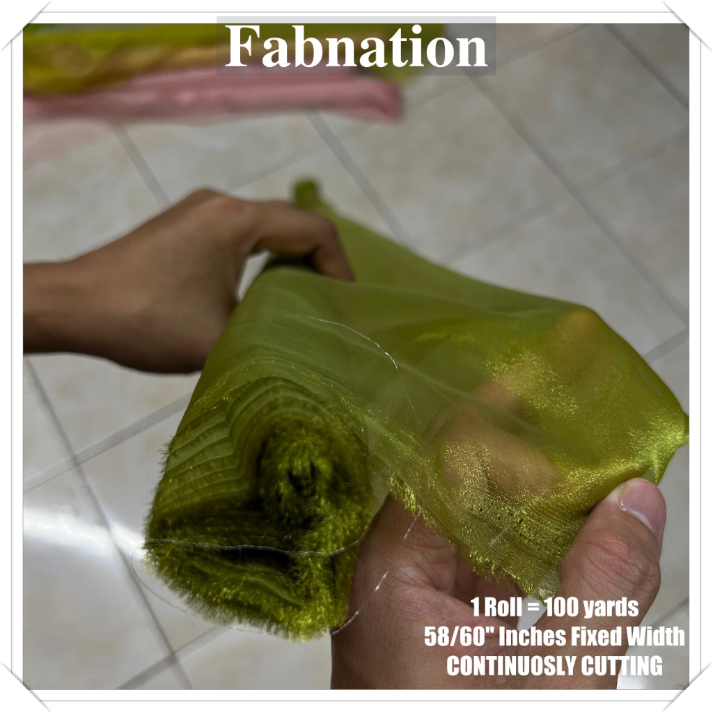 FROSTED ORGANZA PER ROLL = 100 YARDS FABRIC  58"/60" INCHES FIXED WIDTH / FABNATION