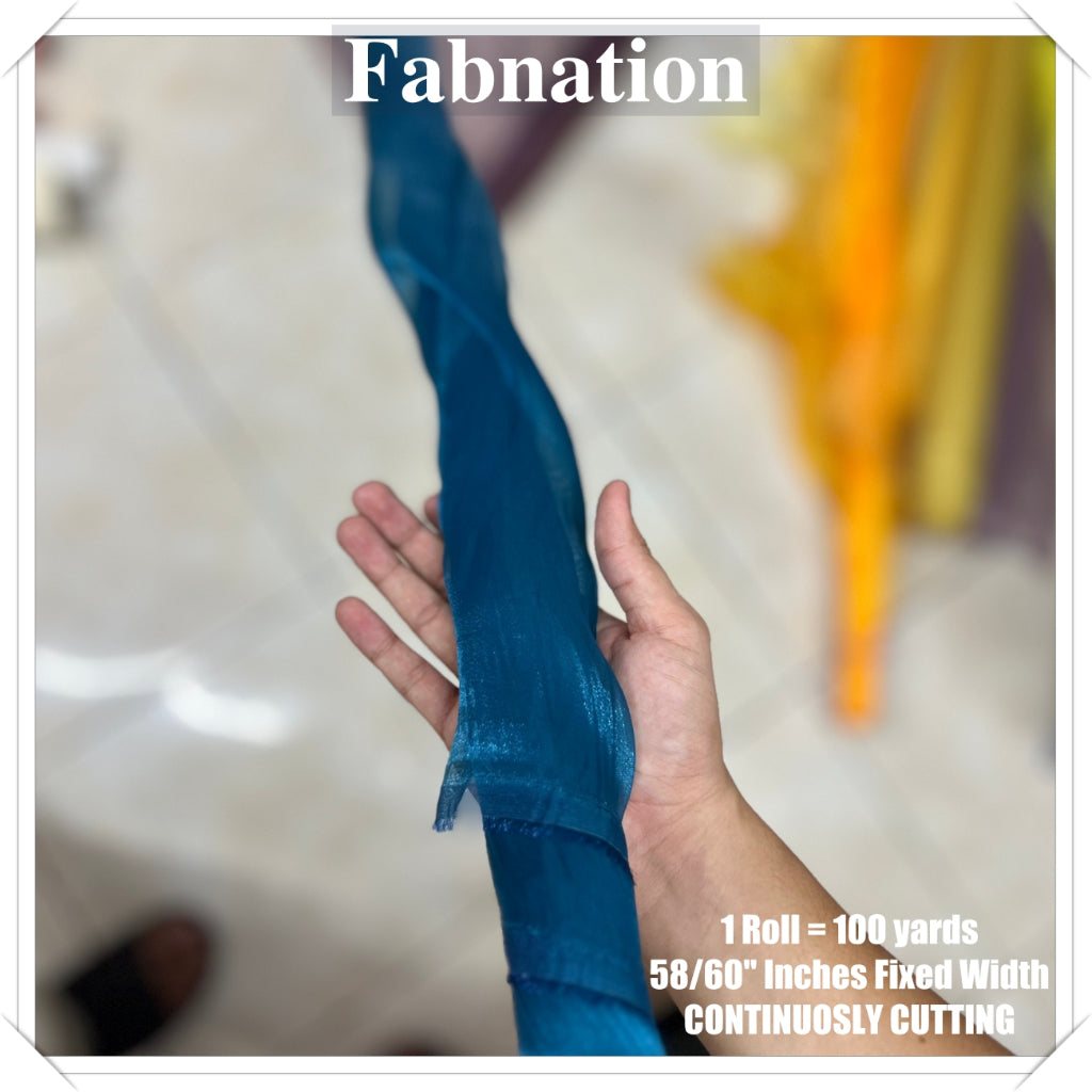 FROSTED ORGANZA PER ROLL = 100 YARDS FABRIC  58"/60" INCHES FIXED WIDTH / FABNATION