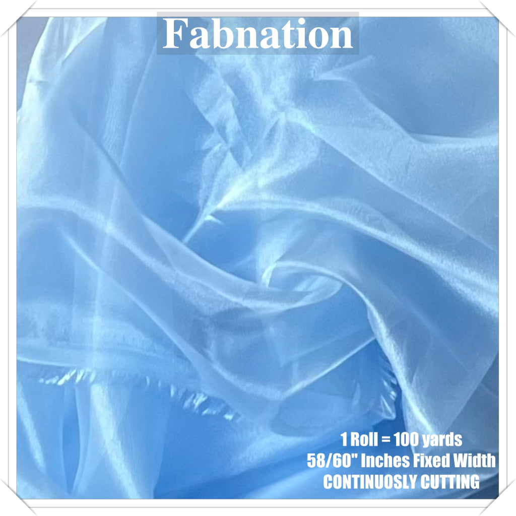 FROSTED ORGANZA PER ROLL = 100 YARDS FABRIC  58"/60" INCHES FIXED WIDTH / FABNATION