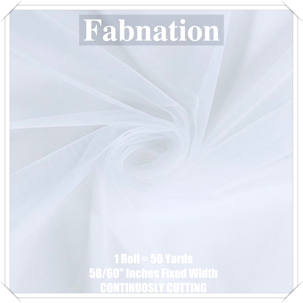PREMIUM SOFT TULLE SILK PER ROLL = 50 YARDS /  FIXED 59/60" WIDTH / FABNATION TEXTILE
