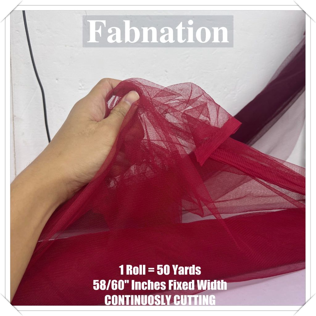 PREMIUM SOFT TULLE SILK PER ROLL = 50 YARDS /  FIXED 59/60" WIDTH / FABNATION TEXTILE