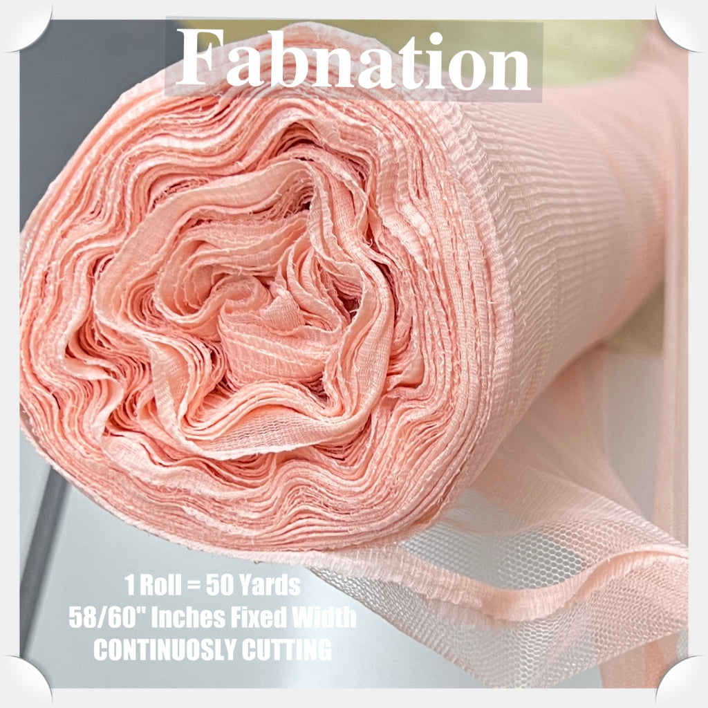 PREMIUM SOFT TULLE SILK PER ROLL = 50 YARDS /  FIXED 59/60" WIDTH / FABNATION TEXTILE