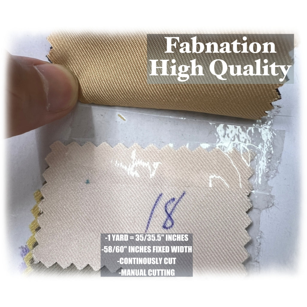 HQ Peach Twill Cotton Raw Tela, 35/35.5 Inches Length Per Yard, 58/60 Inch Fixed Width/Fab