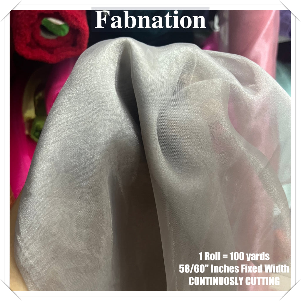 FROSTED ORGANZA PER ROLL = 100 YARDS FABRIC  58"/60" INCHES FIXED WIDTH / FABNATION