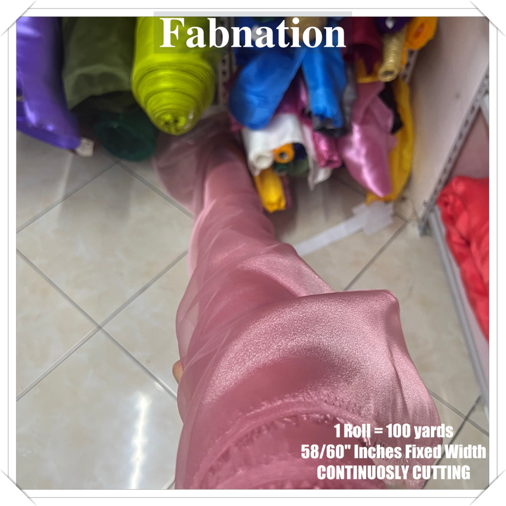 FROSTED ORGANZA PER ROLL = 100 YARDS FABRIC  58"/60" INCHES FIXED WIDTH / FABNATION