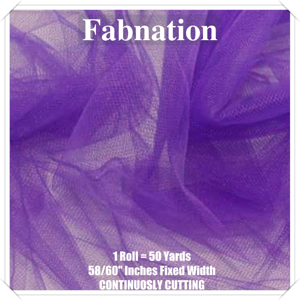 PREMIUM SOFT TULLE SILK PER ROLL = 50 YARDS /  FIXED 59/60" WIDTH / FABNATION TEXTILE