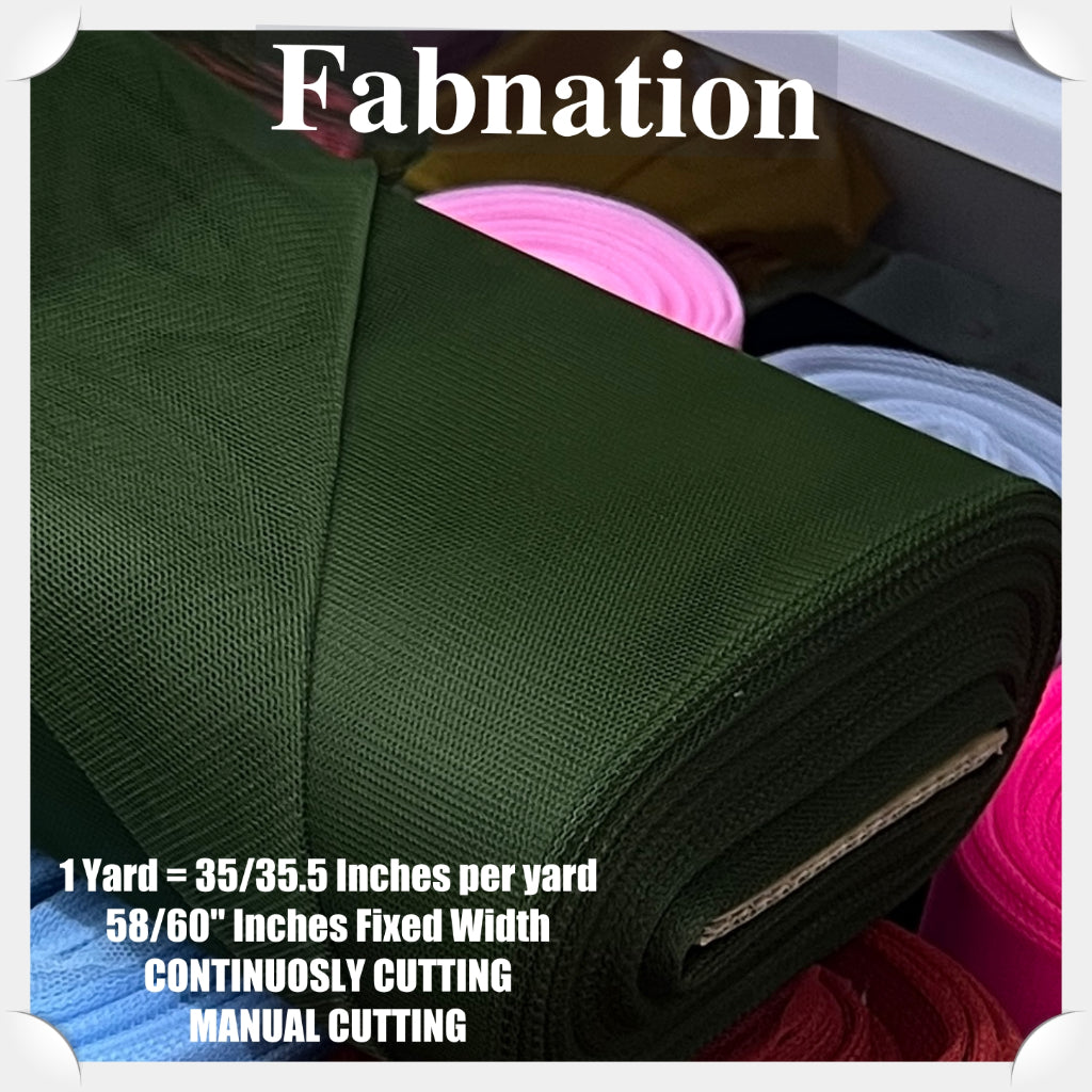 SUPER HARD TULLE PER YARD FABRIC 35/35.5 INCHES PER YARD 58/60 INCHES FIXED WIDTH / FABNATION