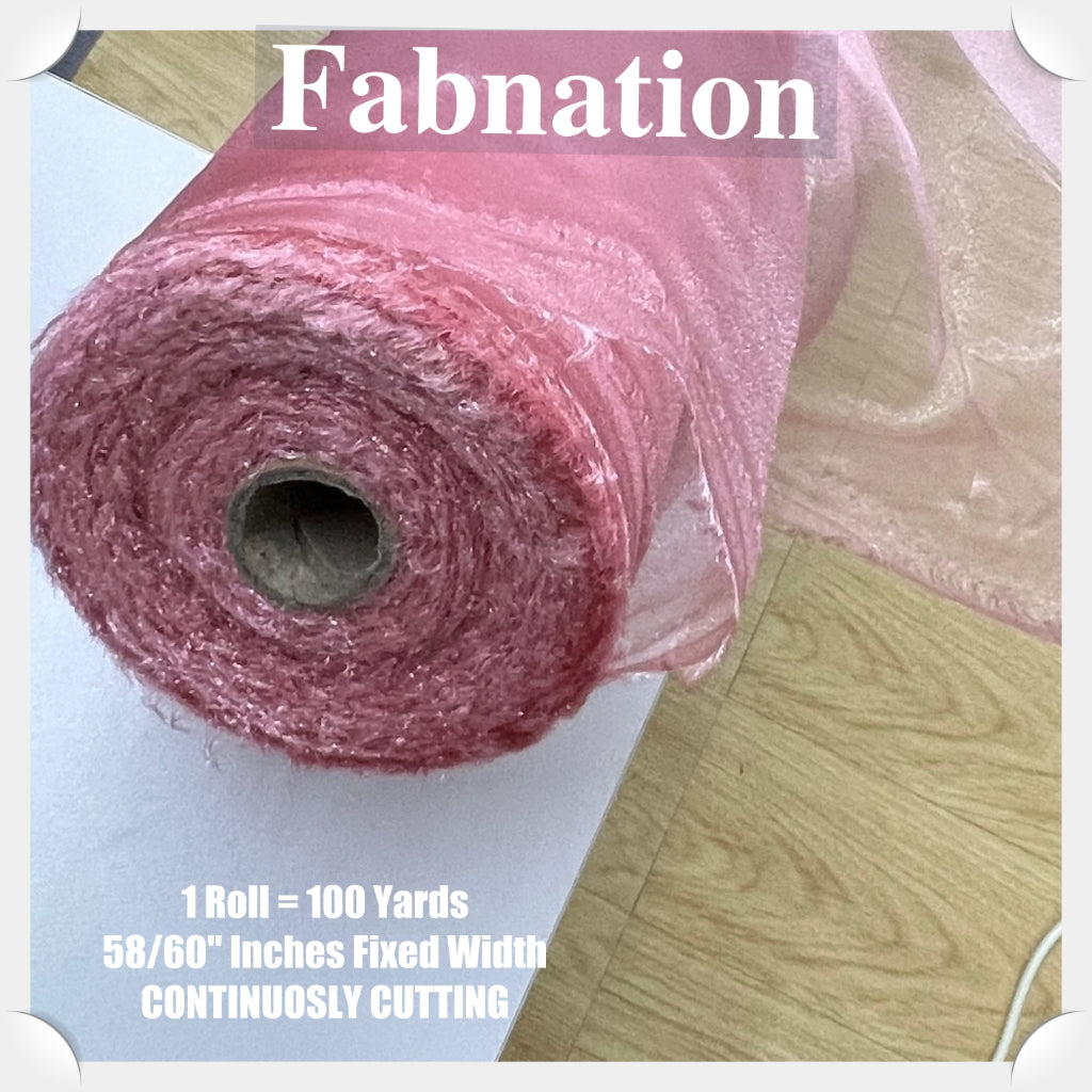 FROSTED ORGANZA PER ROLL = 100 YARDS FABRIC  58"/60" INCHES FIXED WIDTH / FABNATION