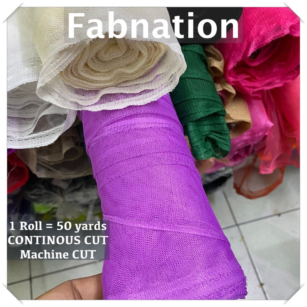 PREMIUM SOFT TULLE SILK PER ROLL = 50 YARDS /  FIXED 59/60" WIDTH / FABNATION TEXTILE