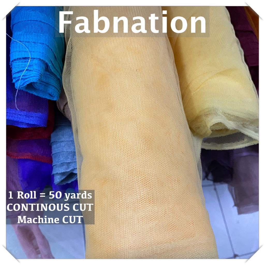 PREMIUM SOFT TULLE SILK PER ROLL = 50 YARDS /  FIXED 59/60" WIDTH / FABNATION TEXTILE
