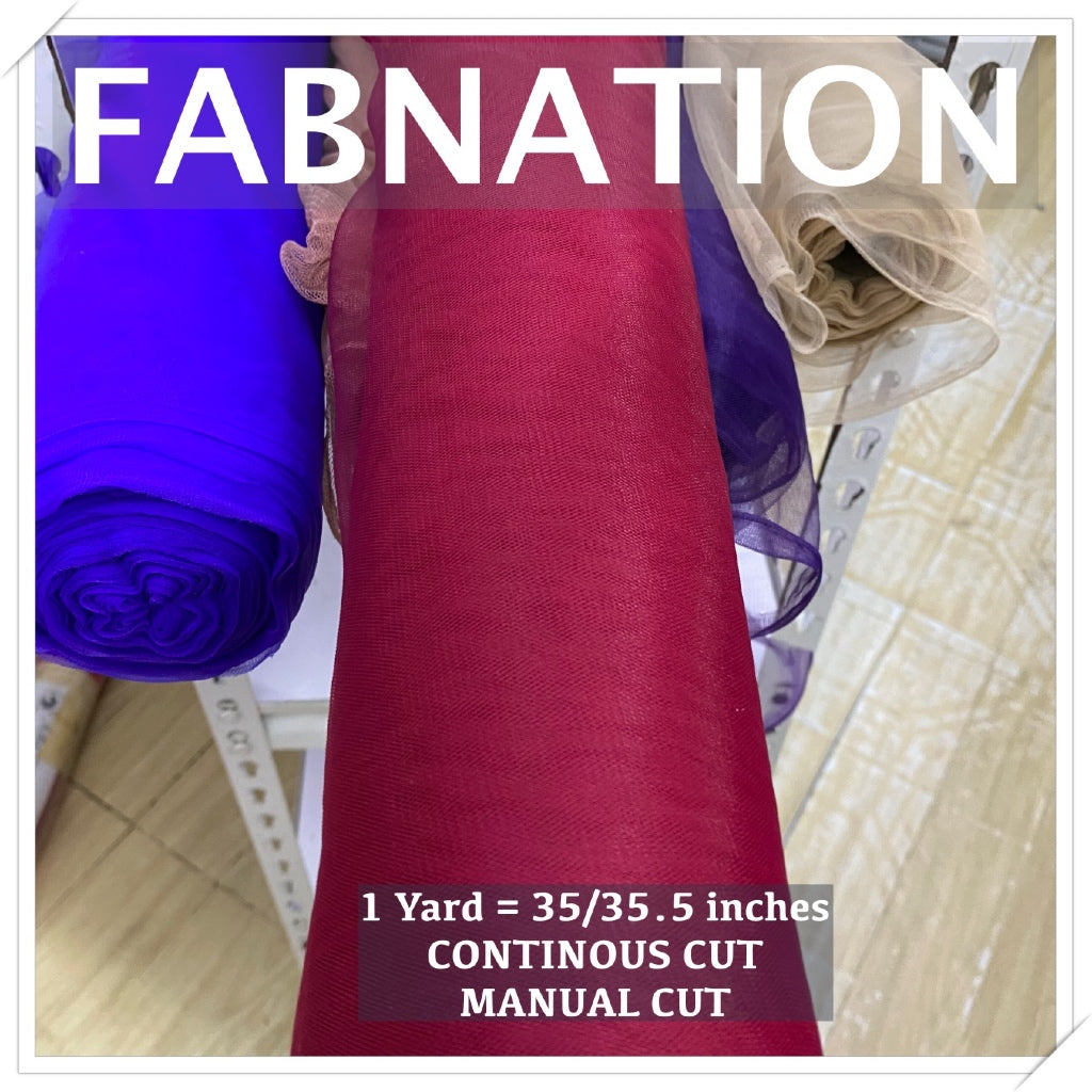 AMERICAN FINE  TULLE FABRIC PER YARD 35/35.5 INCHES PER YARD 63/61 INCHES FIXED WIDTH / FABNATION