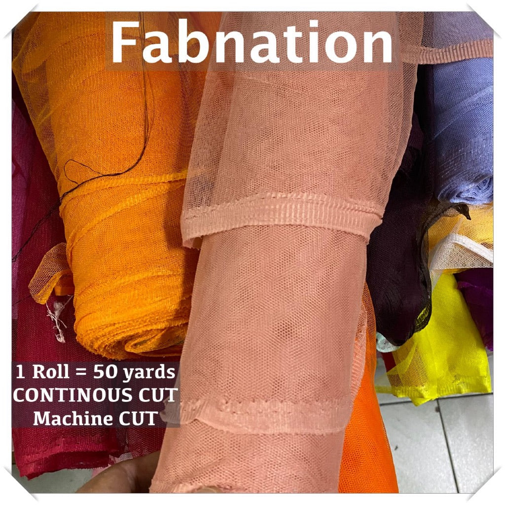 PREMIUM SOFT TULLE SILK PER ROLL = 50 YARDS /  FIXED 59/60" WIDTH / FABNATION TEXTILE