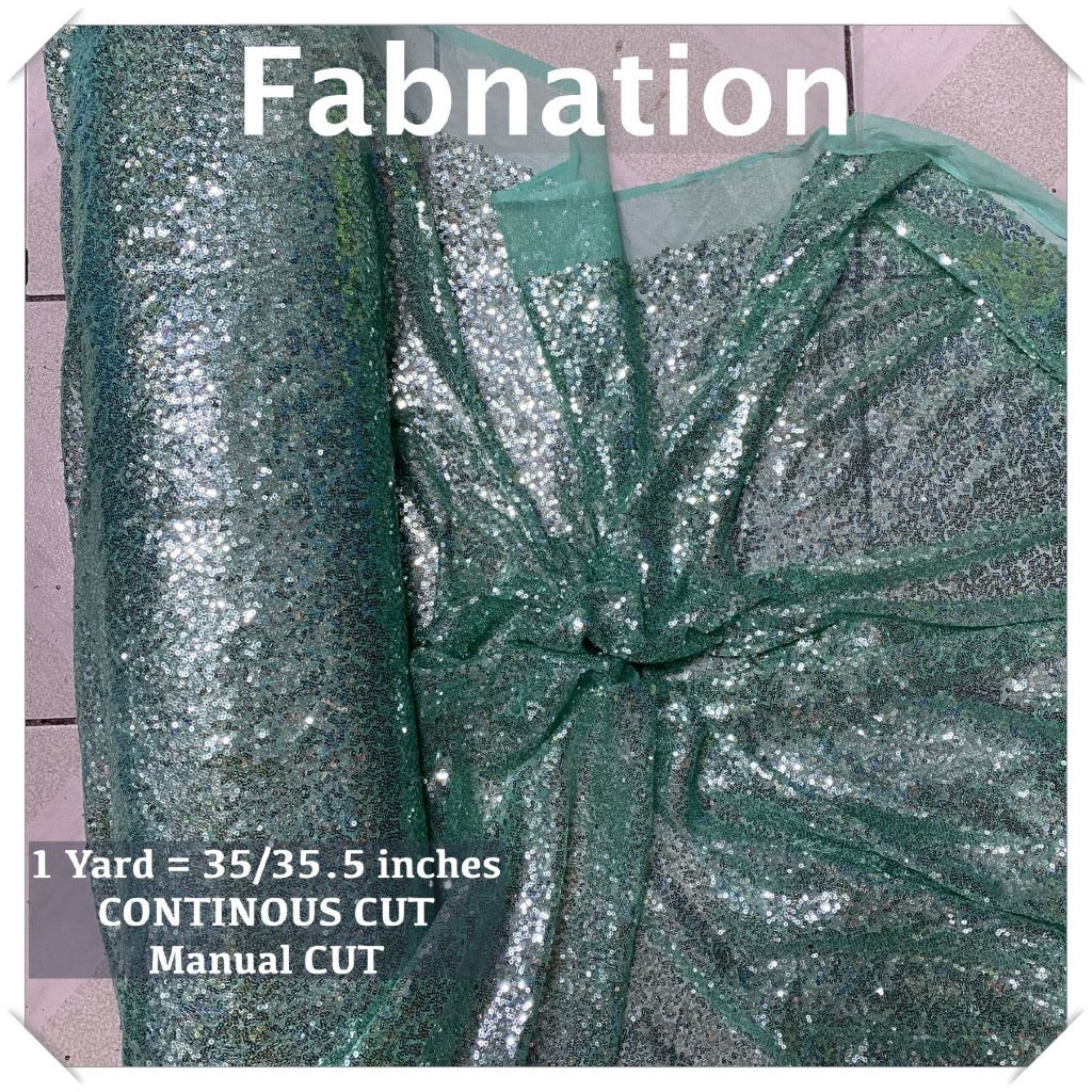 Fully Sequins Tulle Sequence Fabric 54/60 Inches Width For Backdrop, Table Cloth and Gown Per Yard