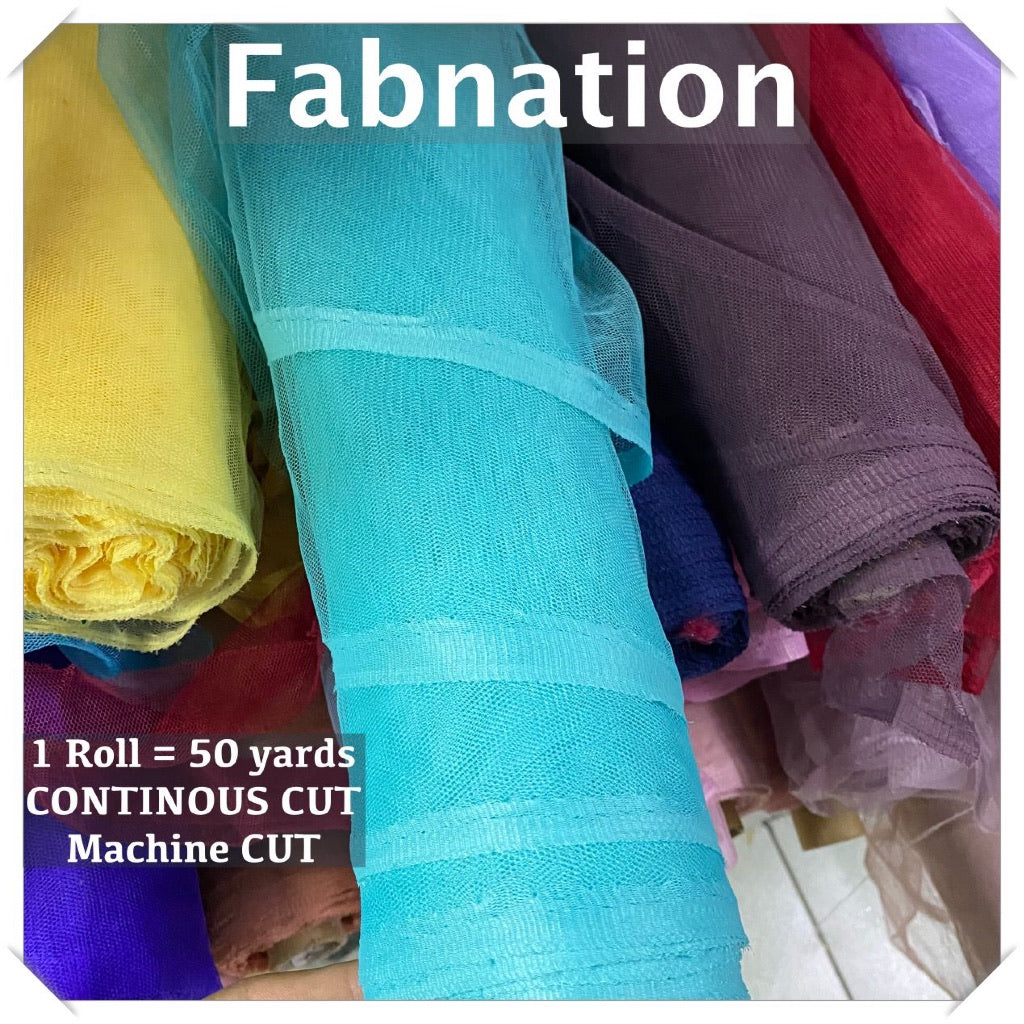 PREMIUM SOFT TULLE SILK PER ROLL = 50 YARDS /  FIXED 59/60" WIDTH / FABNATION TEXTILE