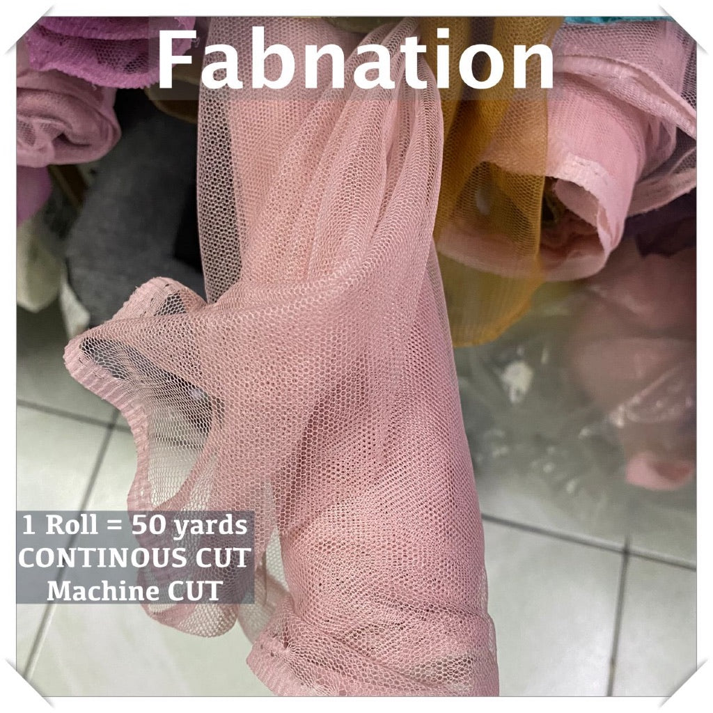 PREMIUM SOFT TULLE SILK PER ROLL = 50 YARDS /  FIXED 59/60" WIDTH / FABNATION TEXTILE