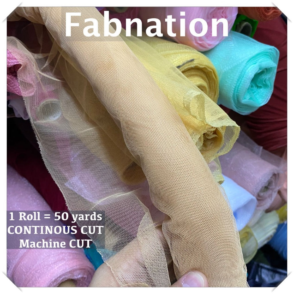 PREMIUM SOFT TULLE SILK PER ROLL = 50 YARDS /  FIXED 59/60" WIDTH / FABNATION TEXTILE