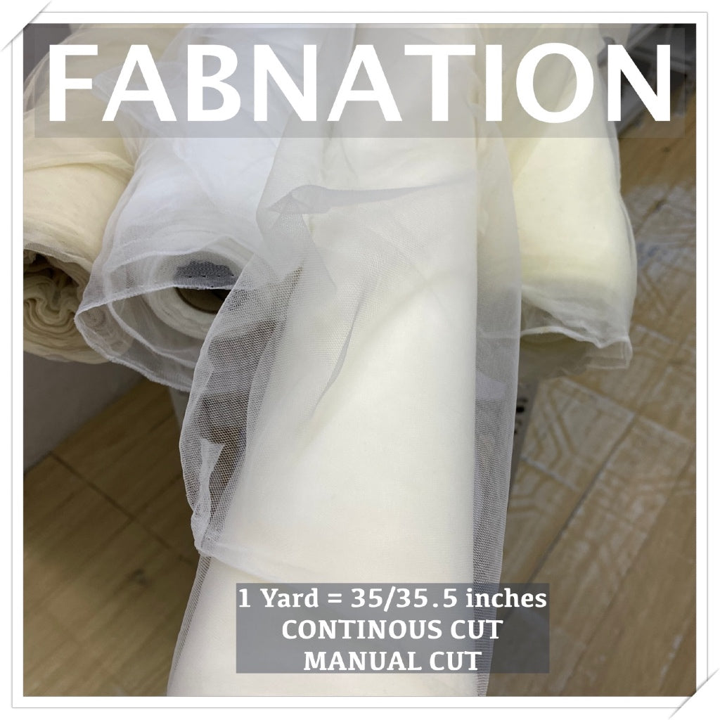 AMERICAN FINE  TULLE FABRIC PER YARD 35/35.5 INCHES PER YARD 63/61 INCHES FIXED WIDTH / FABNATION
