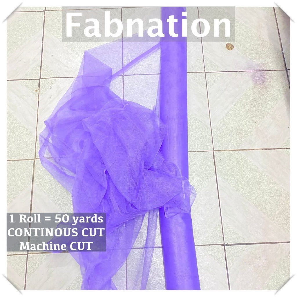 PREMIUM SOFT TULLE SILK PER ROLL = 50 YARDS /  FIXED 59/60" WIDTH / FABNATION TEXTILE
