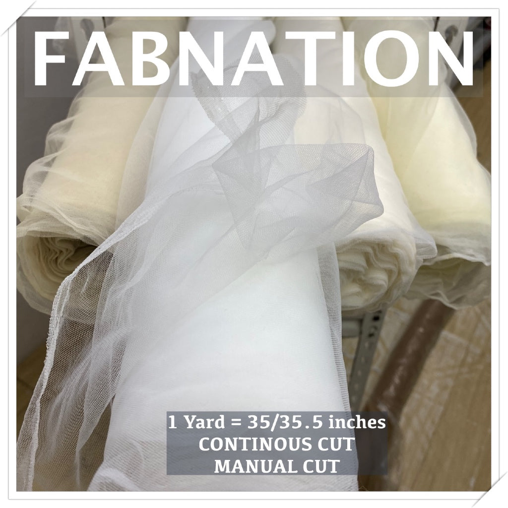 AMERICAN FINE  TULLE FABRIC PER YARD 35/35.5 INCHES PER YARD 63/61 INCHES FIXED WIDTH / FABNATION