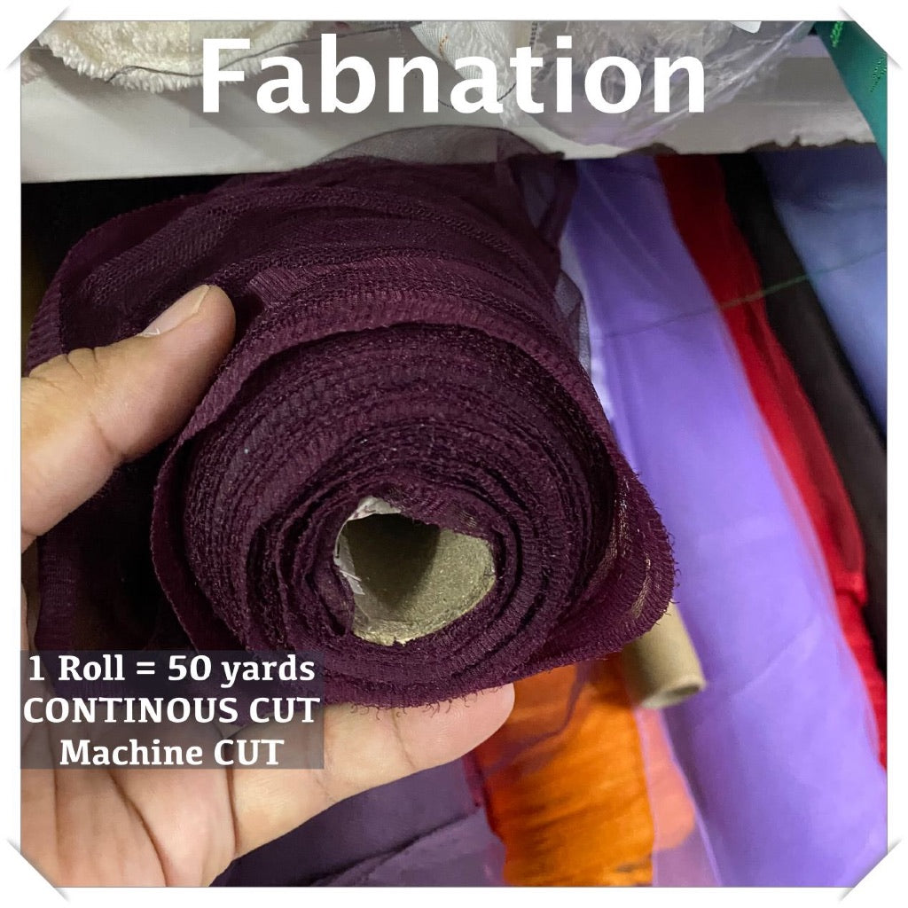 PREMIUM SOFT TULLE SILK PER ROLL = 50 YARDS /  FIXED 59/60" WIDTH / FABNATION TEXTILE