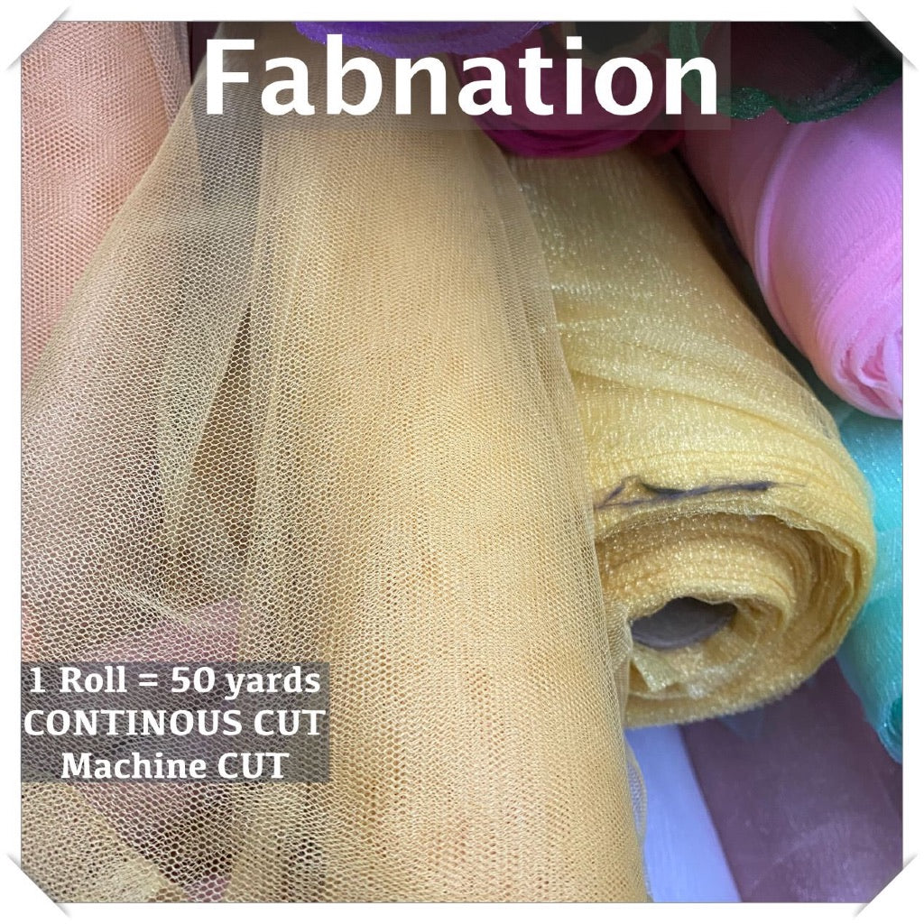 PREMIUM SOFT TULLE SILK PER ROLL = 50 YARDS /  FIXED 59/60" WIDTH / FABNATION TEXTILE