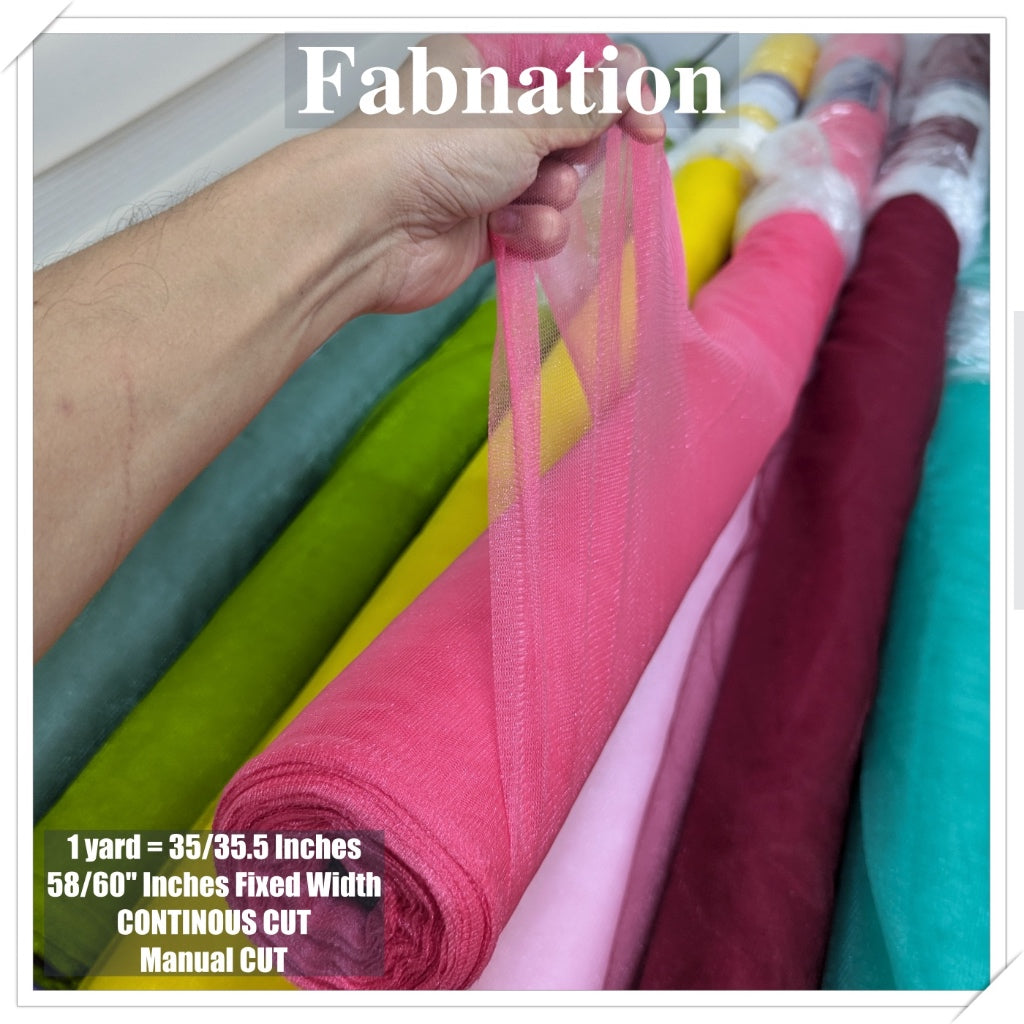 Metallic Tulle Silk Per Yard 36 inches by 60 inches FIXED width FABNATION