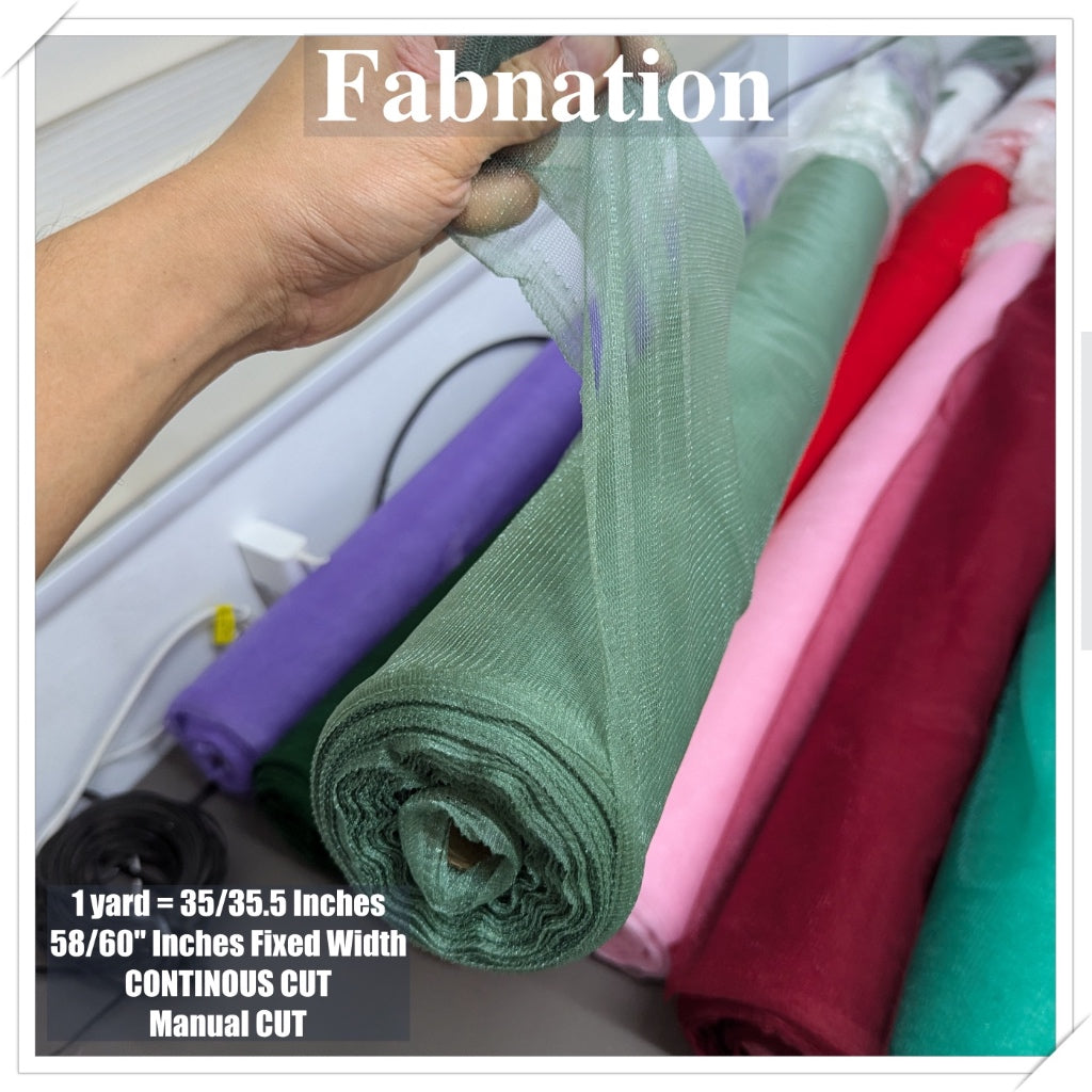 Metallic Tulle Silk Per Yard 36 inches by 60 inches FIXED width FABNATION