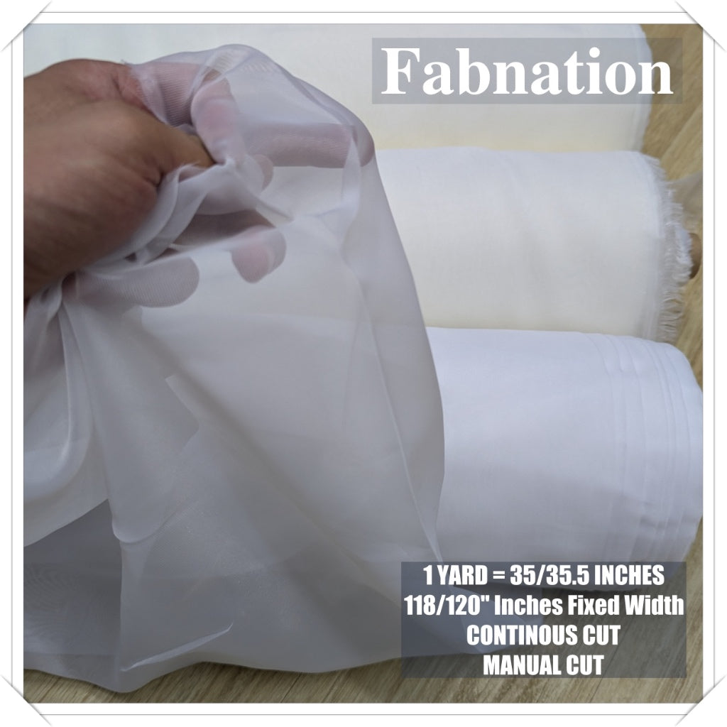 Voila Sheer Curtain Fabric PER YARD 35 TO 35.5 INCHES AND  120 Inches Fixed Width / FABNATION FABRIC