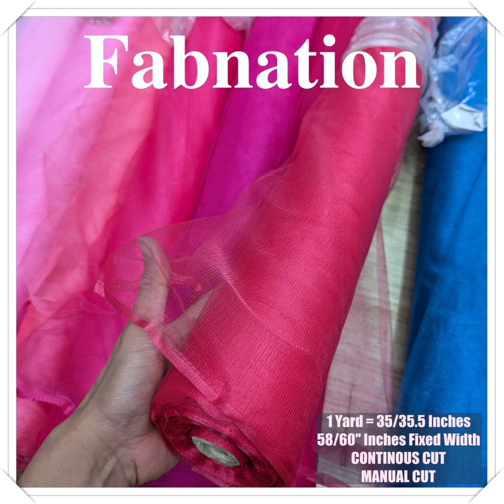 Metallic Tulle Silk Per Yard 36 inches by 60 inches FIXED width FABNATION