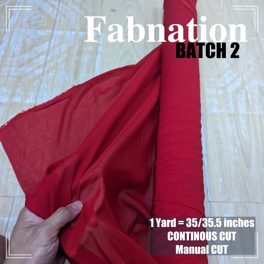 HI MULTI CHIFFON FABRIC PER YARD 35/35.5 INCHES PER YARD 58/60 INCHES FIXED WIDTH/ FABNATION