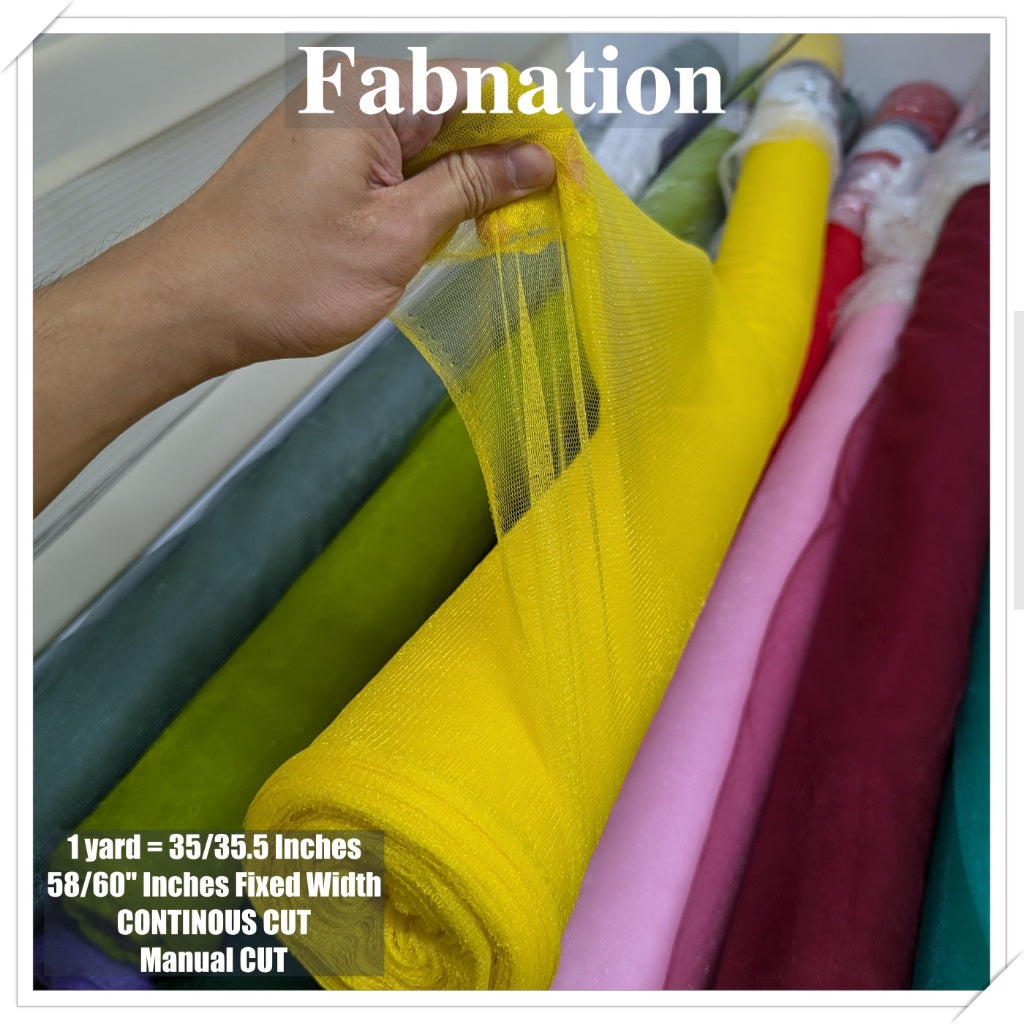 Metallic Tulle Silk Per Yard 36 inches by 60 inches FIXED width FABNATION