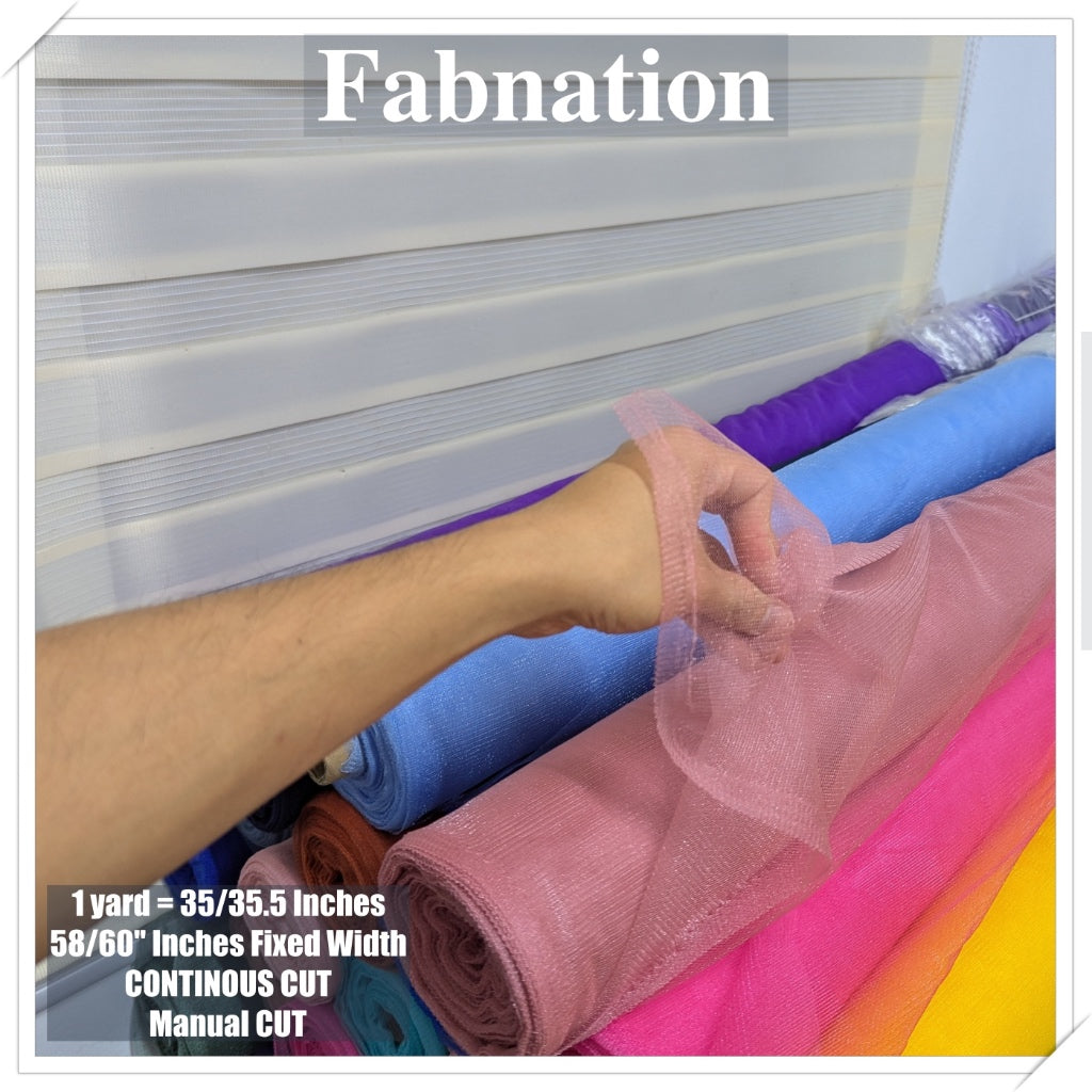 Metallic Tulle Silk Per Yard 36 inches by 60 inches FIXED width FABNATION