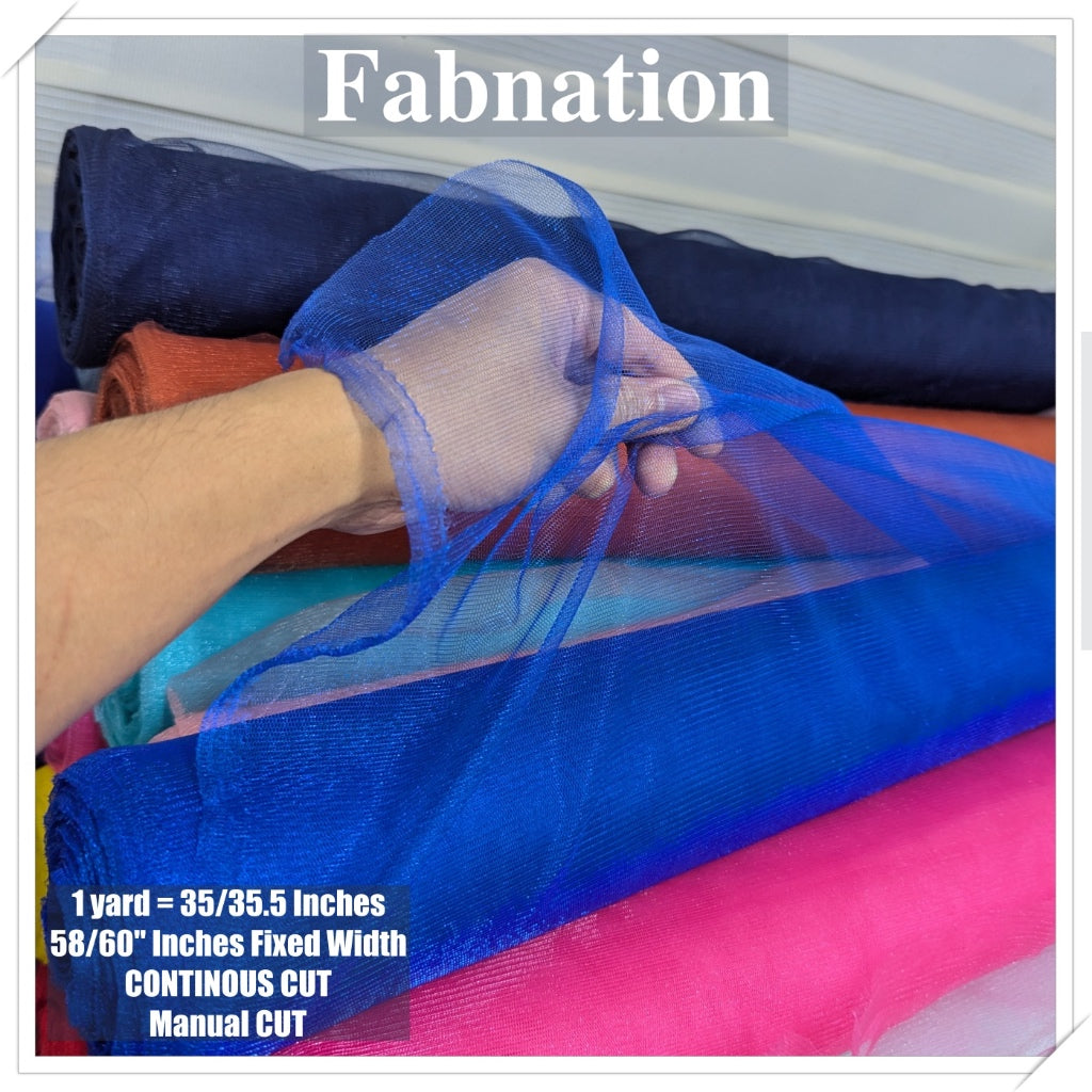 Metallic Tulle Silk Per Yard 36 inches by 60 inches FIXED width FABNATION
