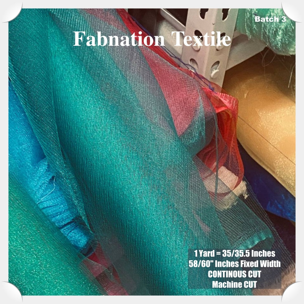 Metallic Tulle Silk Per Yard 36 inches by 60 inches FIXED width FABNATION