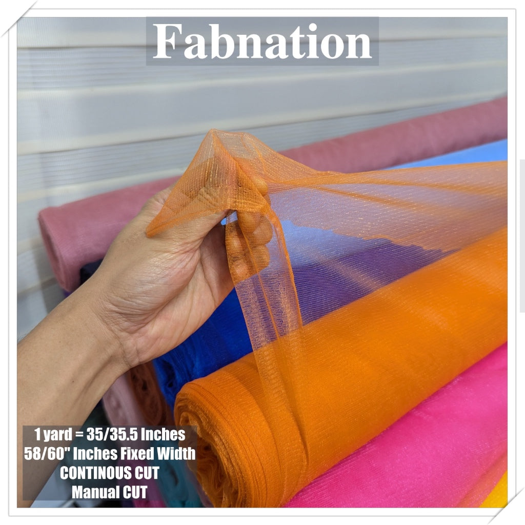 Metallic Tulle Silk Per Yard 36 inches by 60 inches FIXED width FABNATION