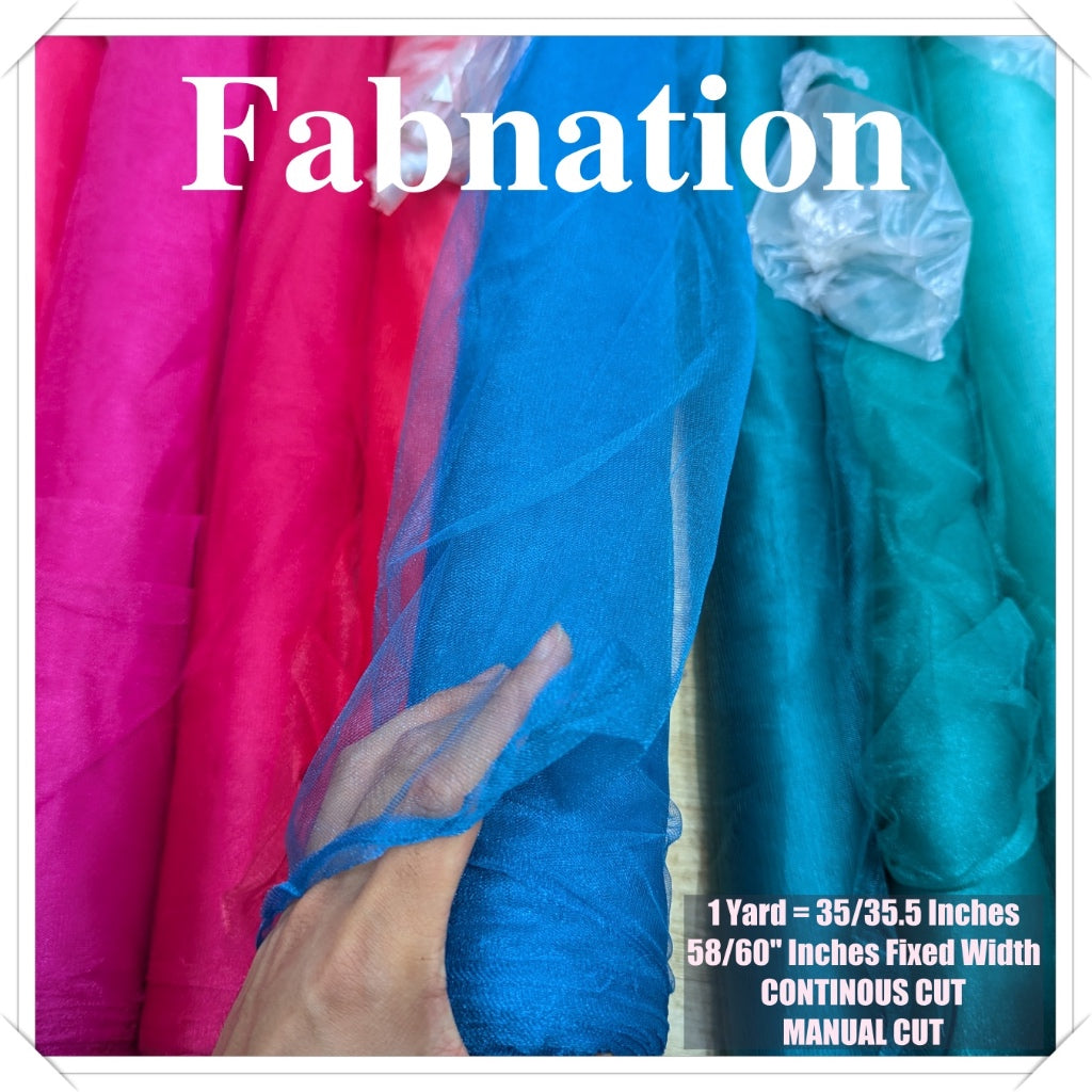 Metallic Tulle Silk Per Yard 36 inches by 60 inches FIXED width FABNATION