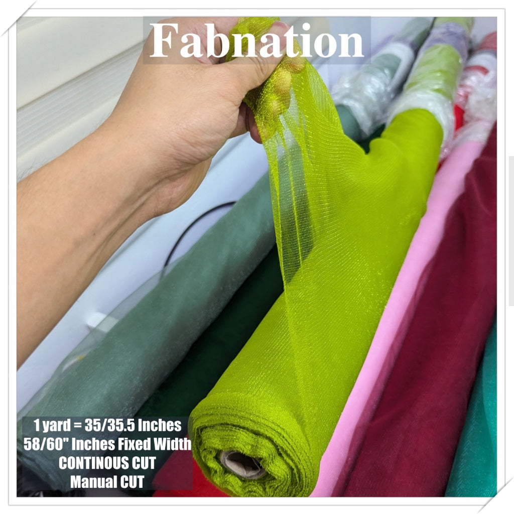 Metallic Tulle Silk Per Yard 36 inches by 60 inches FIXED width FABNATION