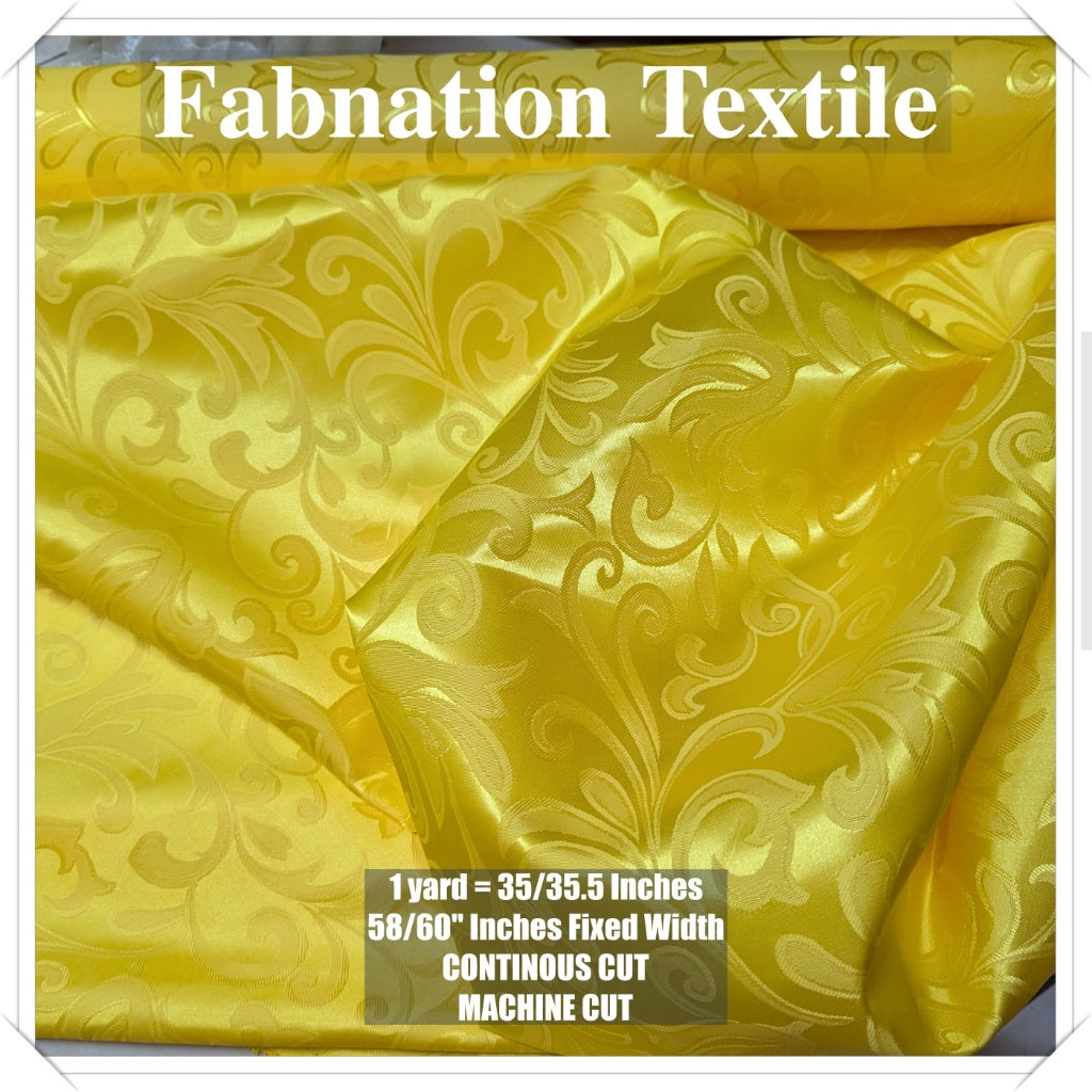 PREMIUM JACQUARD SATIN Fabric Cloth Tela per yard Fixed 58-60" Width