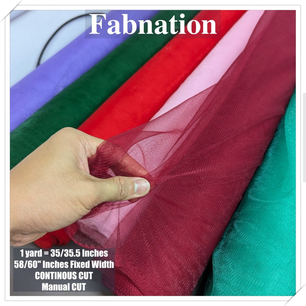 Metallic Tulle Silk Per Yard 36 inches by 60 inches FIXED width FABNATION