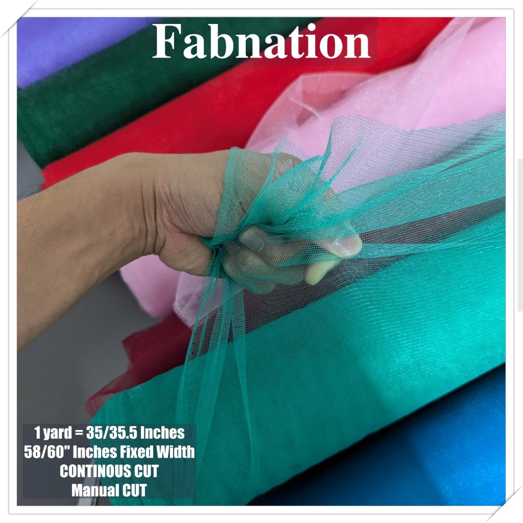 Metallic Tulle Silk Per Yard 36 inches by 60 inches FIXED width FABNATION