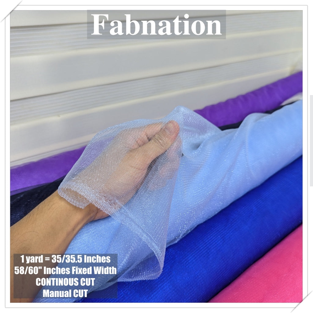 Metallic Tulle Silk Per Yard 36 inches by 60 inches FIXED width FABNATION