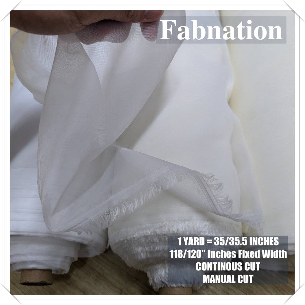 Voila Sheer Curtain Fabric PER YARD 35 TO 35.5 INCHES AND  120 Inches Fixed Width / FABNATION FABRIC