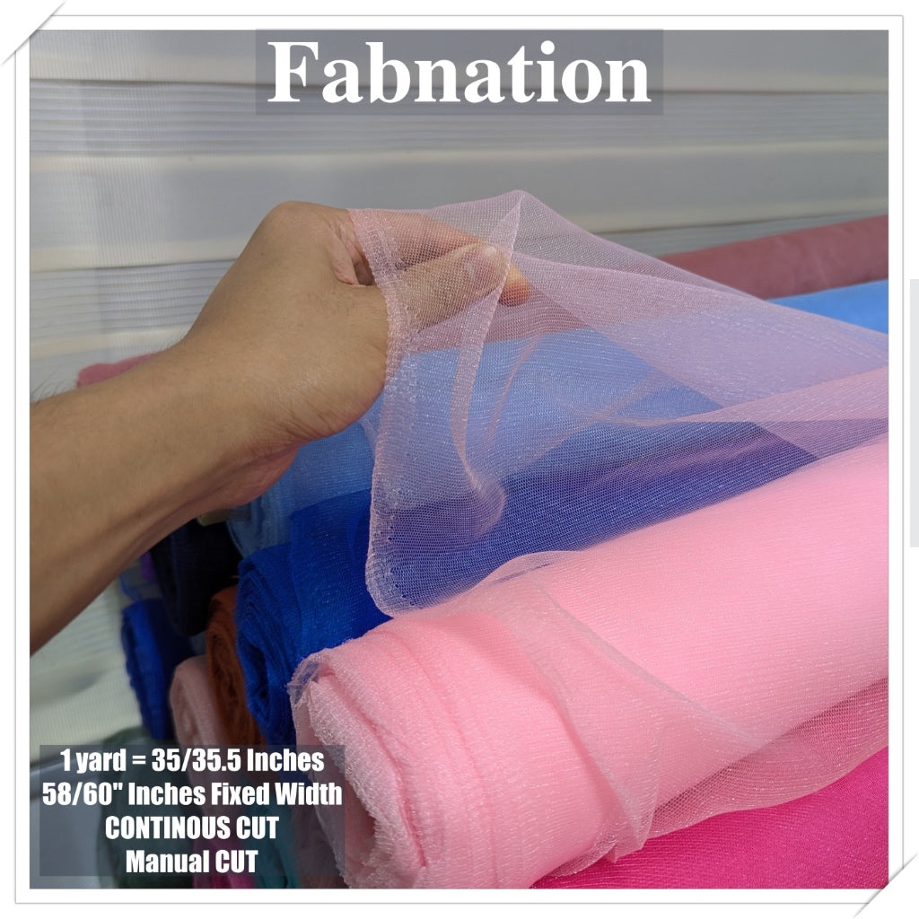 Metallic Tulle Silk Per Yard 36 inches by 60 inches FIXED width FABNATION