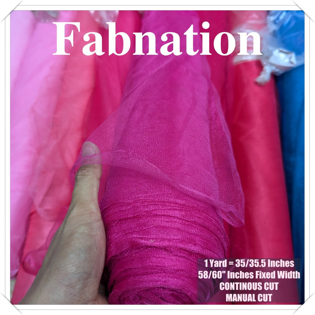 Metallic Tulle Silk Per Yard 36 inches by 60 inches FIXED width FABNATION