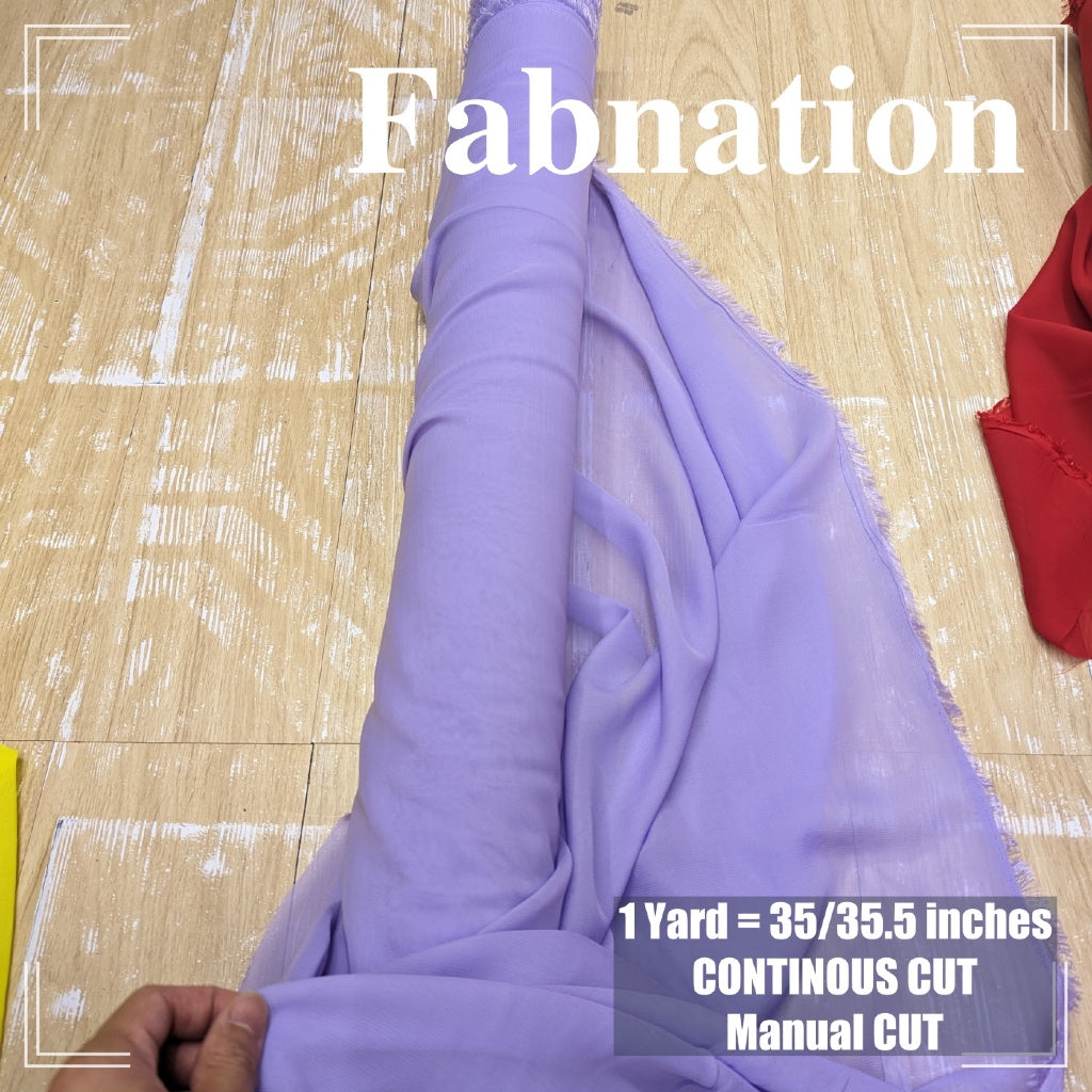 PREMIUM U.S CHIFFON FABRIC Per Yard [35/36" length 58"/60" inches FIXED WIDTH]