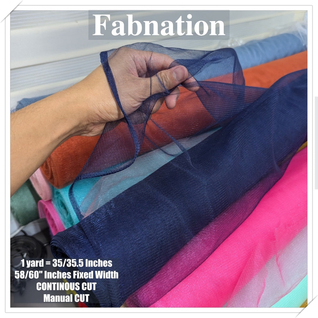 Metallic Tulle Silk Per Yard 36 inches by 60 inches FIXED width FABNATION